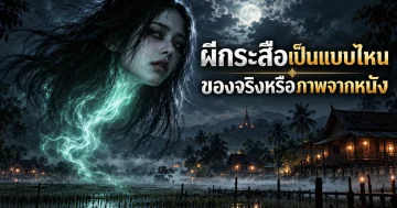 รูปภาพผีกระสือ หัวลอยไส้ห้อยเรืองแสง สไตล์โปสเตอร์หนังผีไทย